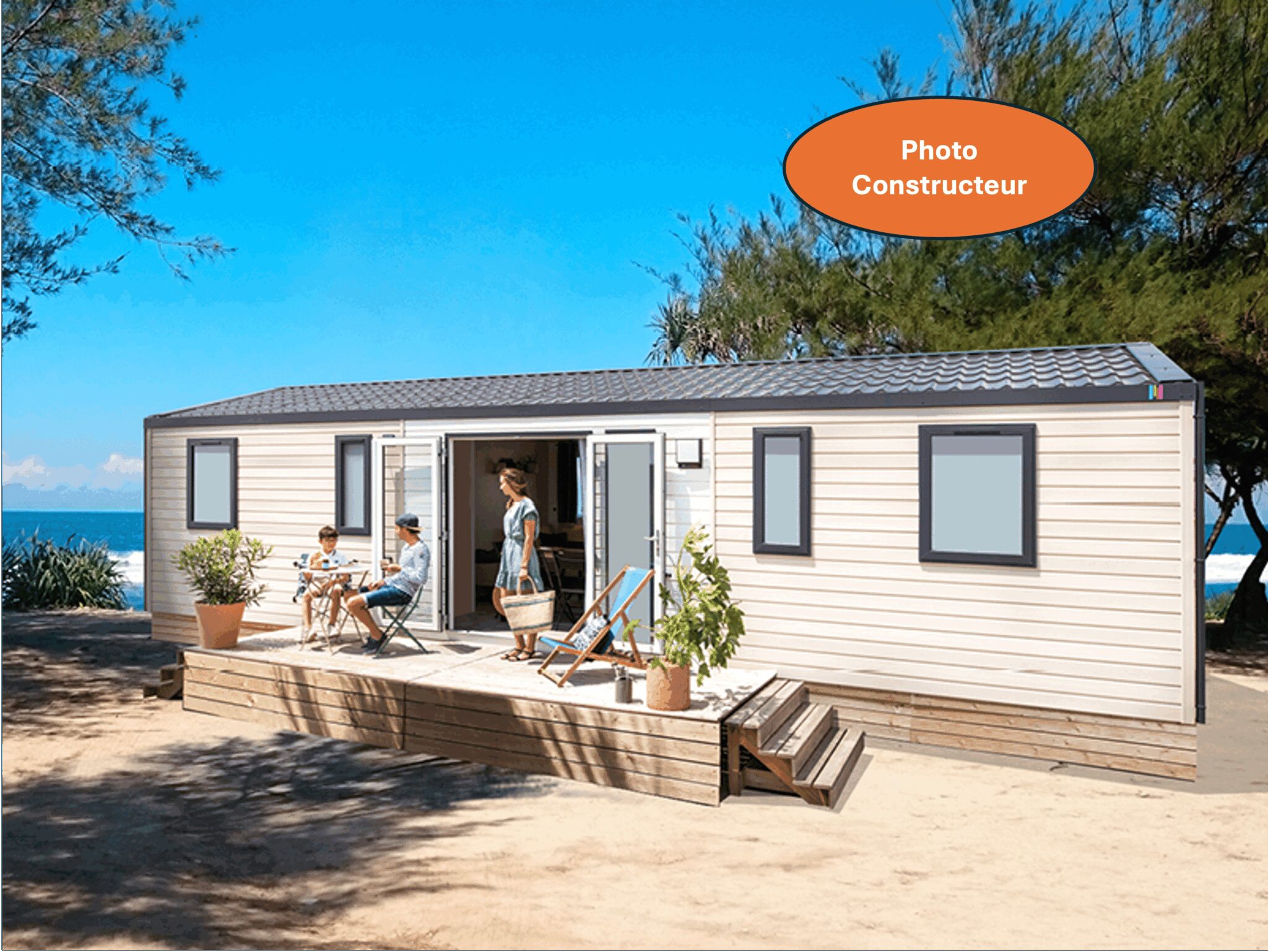 Mobilheim MEDUSA – 4 ch – 2 Badezimmern – Klimaanlage – TV